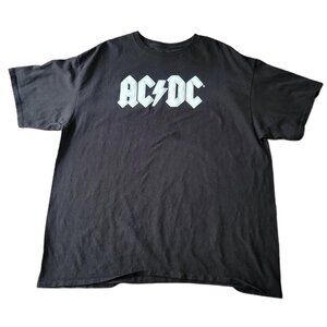 AC/DC Retro Band T-Shirt Black XL |  Rock Graphic Tee Streetwear